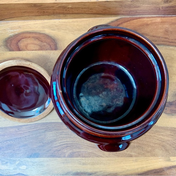 Vintage Mar Crest Oven Proof Stoneware Crock Baked Bean Pot With Lid - Picture 6 of 10